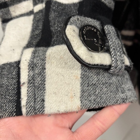 Ecko Red Womens Plaid Wool Blend Double Breasted Coat Jacket XL - Picture 9 of 9